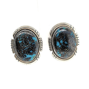 Vintage Navajo Morenci Turquoise Earrings - E594