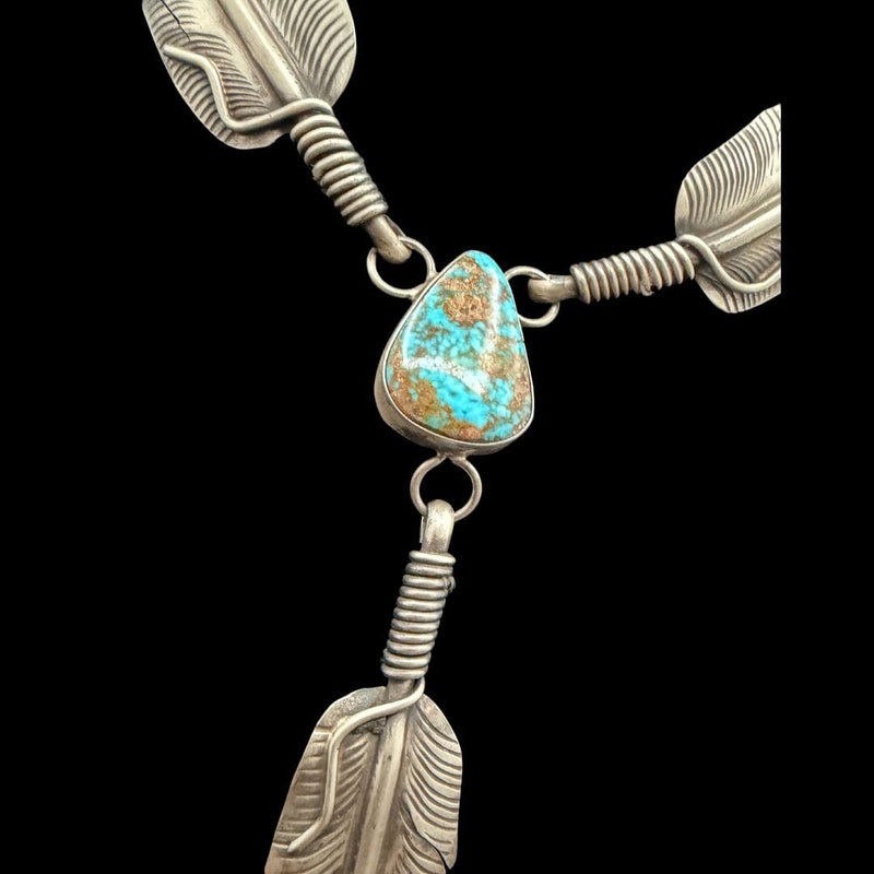 1 Stone Kingman W/ Feather Necklace - NSL30