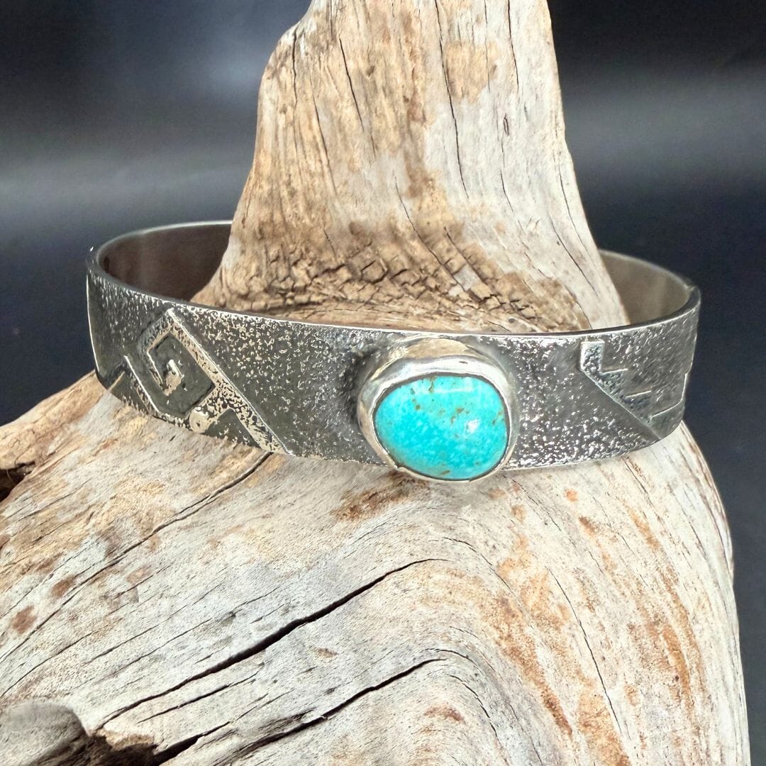 1-Stone Turquoise Cuff - Randy Begay Jr - CRBJ37
