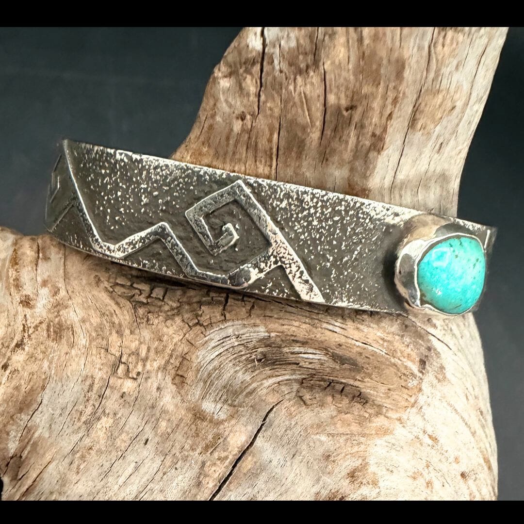 1-Stone Turquoise Cuff - Randy Begay Jr - CRBJ37