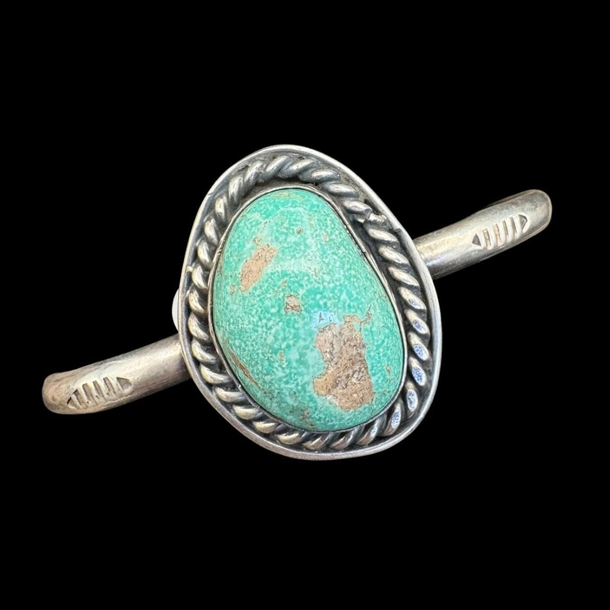 1 Stone Turquoise Stacker Sterling Cuff - CMH294