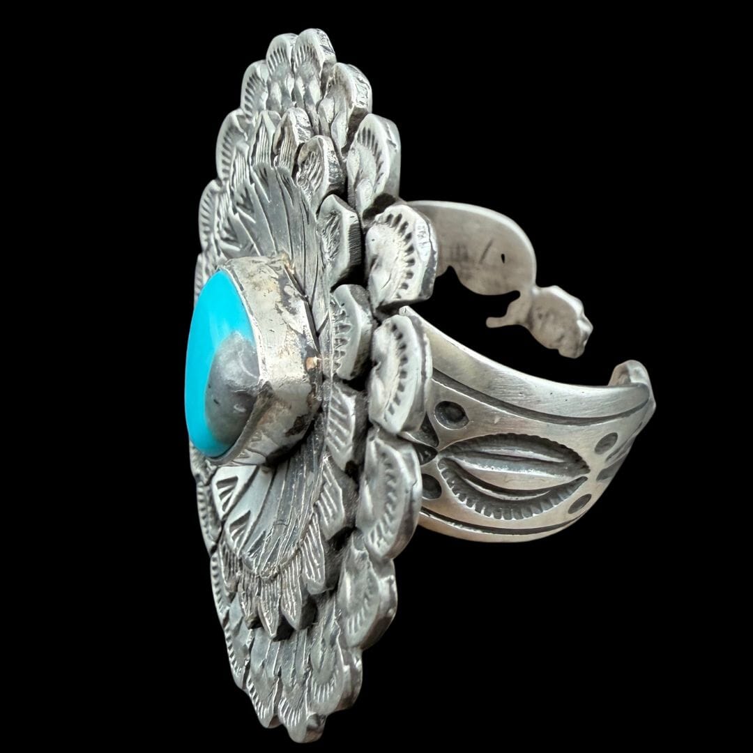 1 Stone Turquoise & Sterling Ring - RAZ59