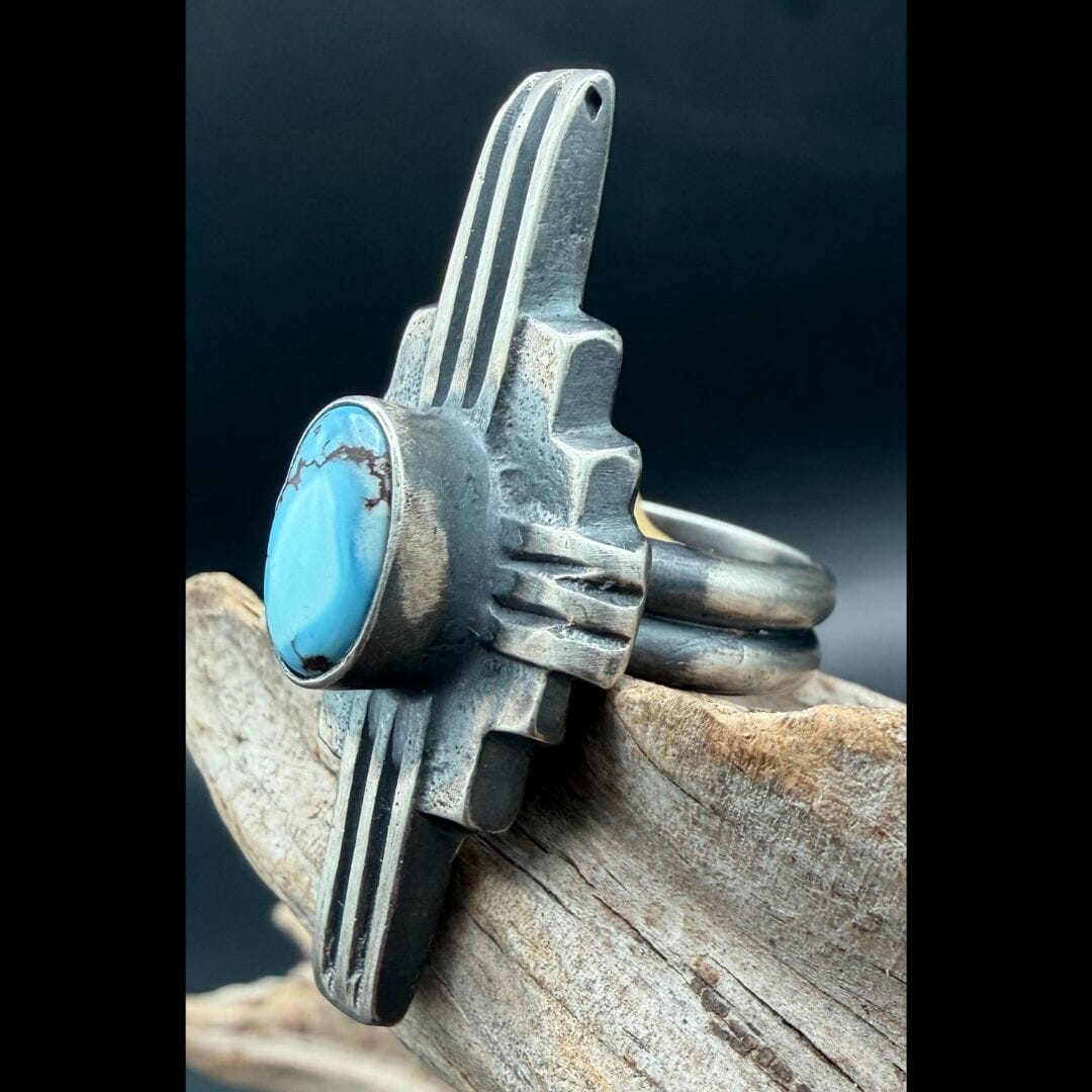 1-Stone Turquoise Sun Ring - RAZ56