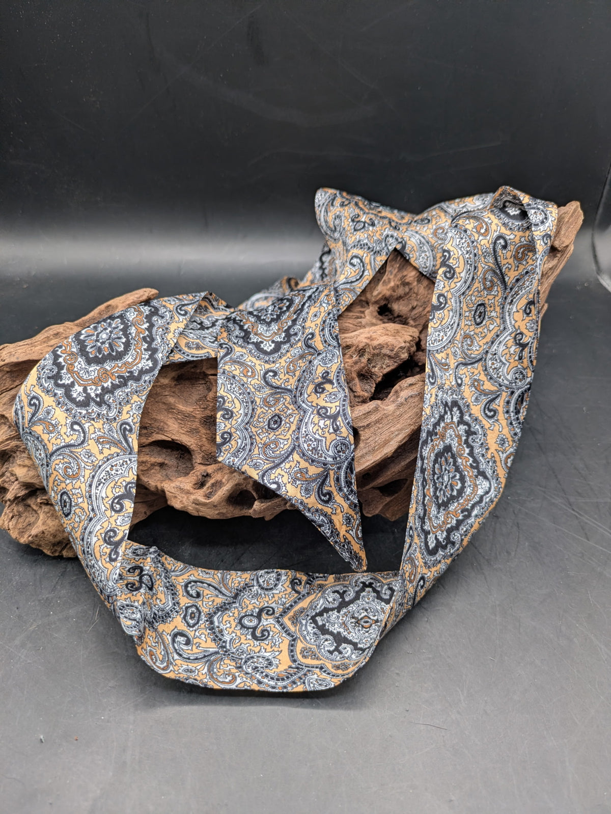 Skinny Silk Scarf  Paisley Tan/Black- SCWT-TPTB