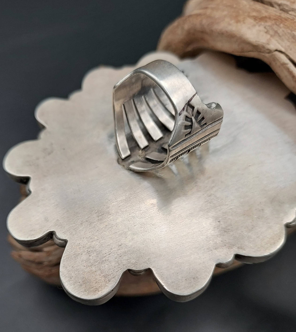 13-Stone White Buffalo Cluster Ring – Size 9 - R276