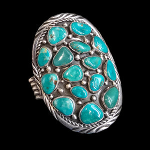 15-Stone Green Turquoise Cuff - CYS1