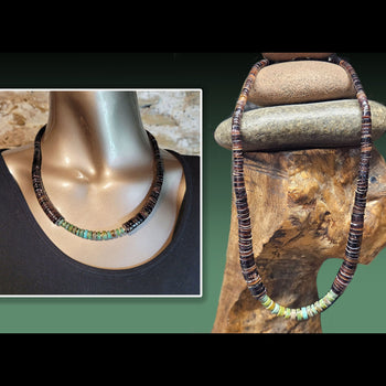 19" Heishi W/Turquoise Necklace - N521