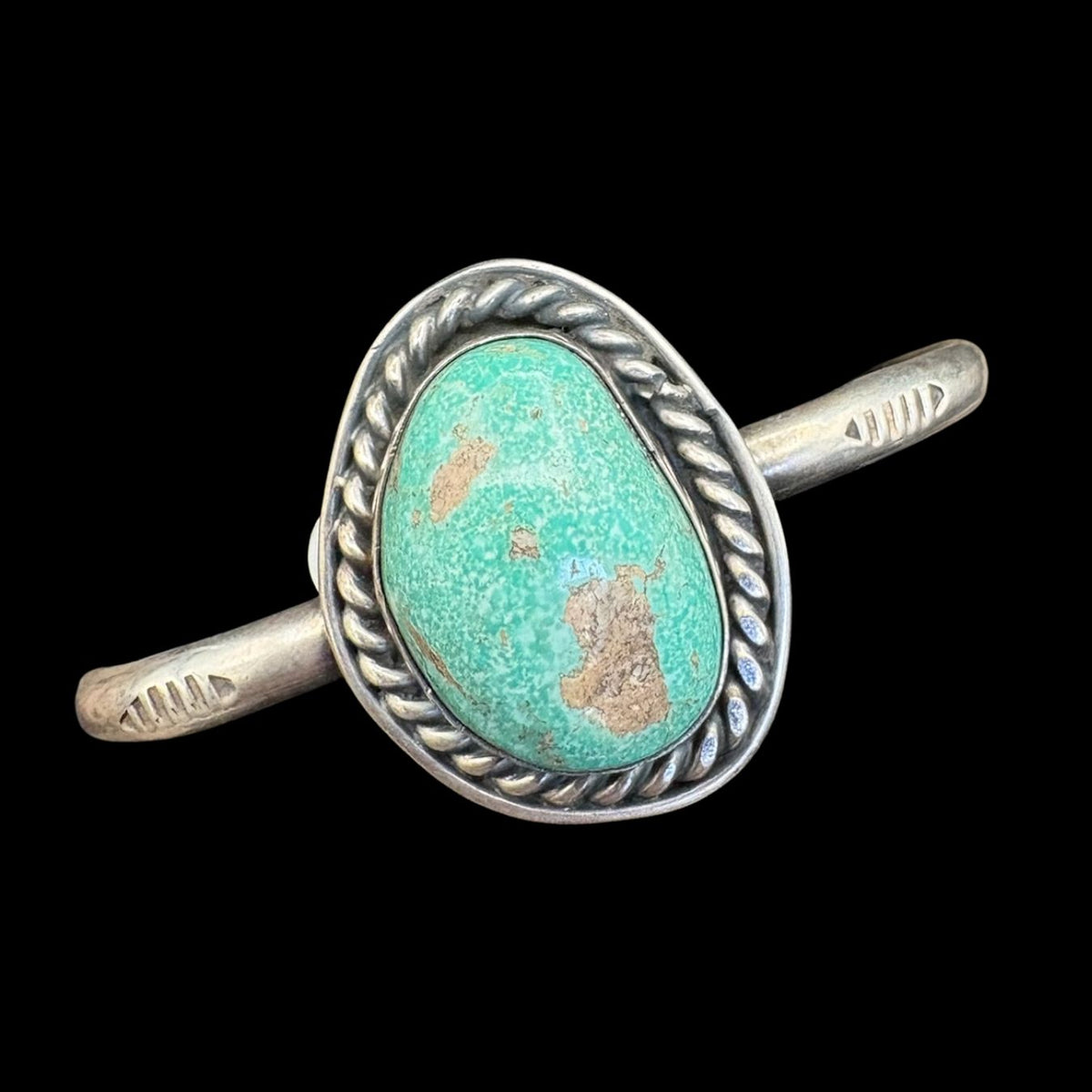 1 Stone Turquoise Stacker Sterling Cuff - CMH294