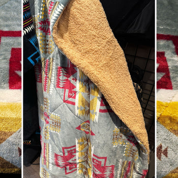 2-Sided Blanket - Sage Plush / Tan Sherpa - BLKSH-S