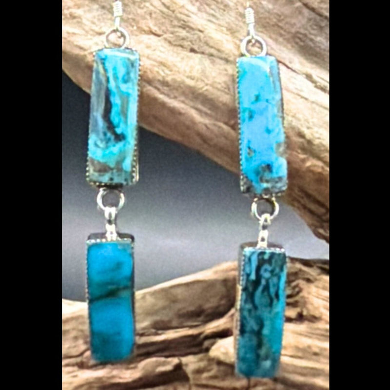 2 Tier Turquoise Earrings - EAZ226