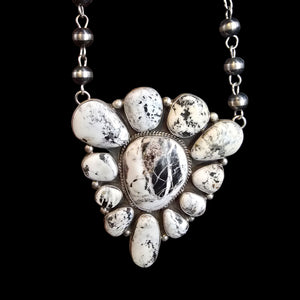 20" White Buffalo & Sterling Pearls - G. James - N371