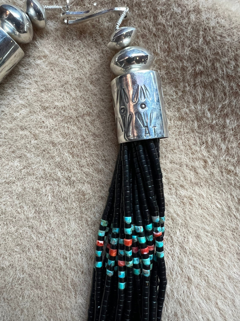 23 Strand Onyx/Turq/Spiny Oyster Necklace - NMT6