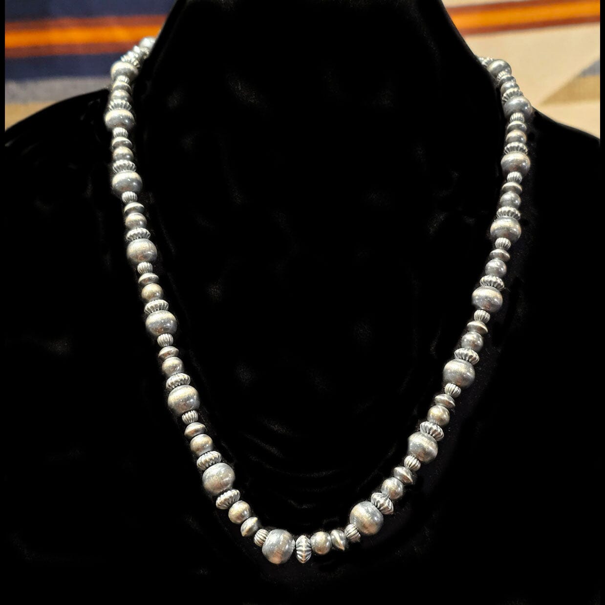 24" Multi Gauge Sterling Silver Pearl Necklace - NGLJ3