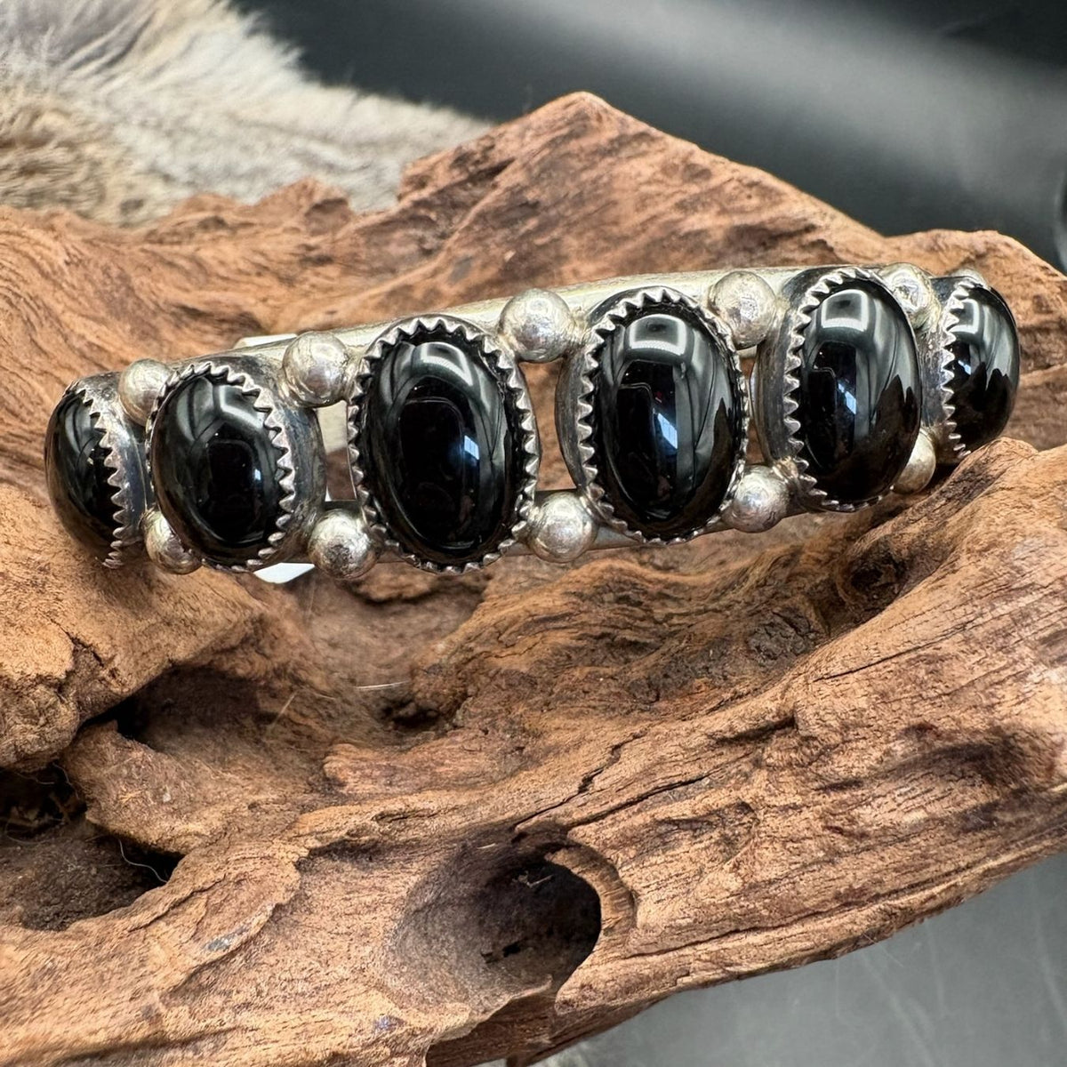 7-Stone Black Onyx Cuff - CMH315
