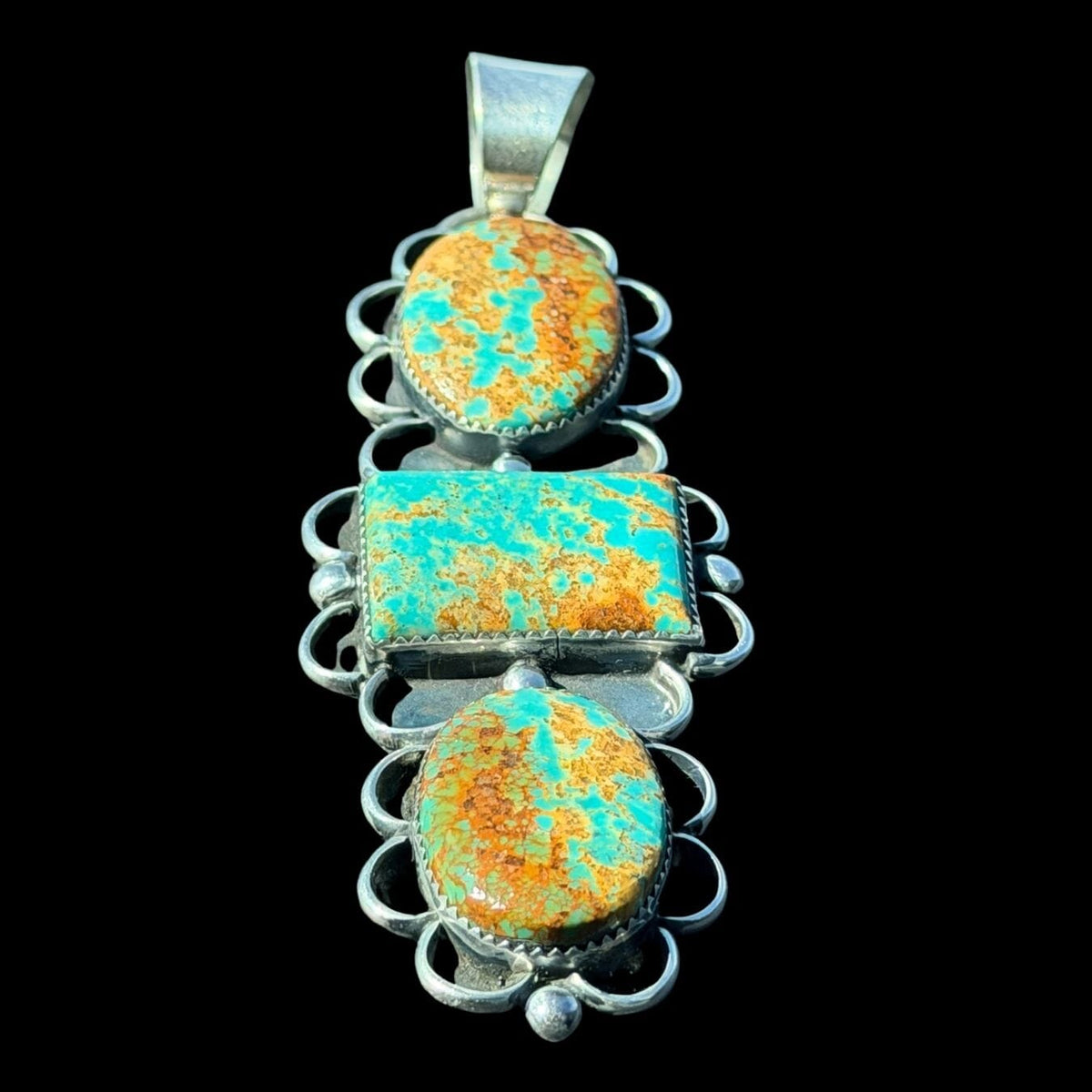 3 Stone Turquoise Pendant- PMH52