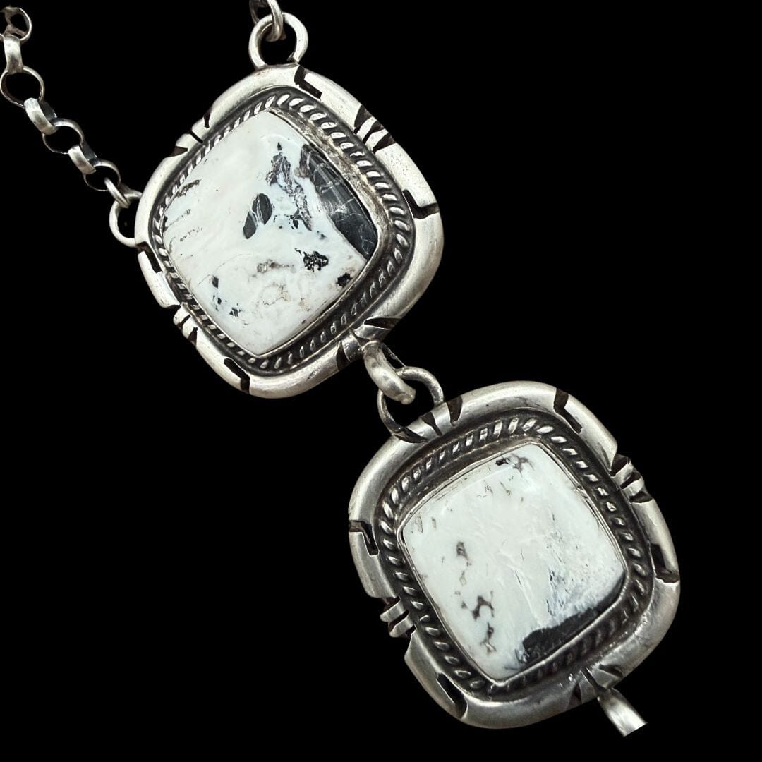 3 Stone White Buffalo Tier Necklace - NAZ65