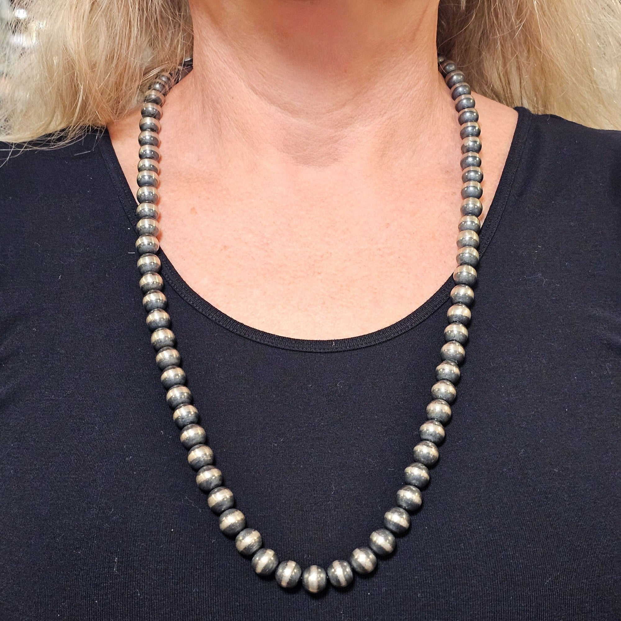 30" Sterling Silver Pearl Necklace - 10mm pearls - NSPR29