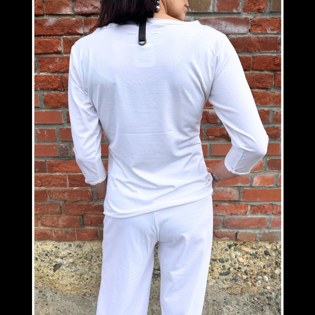 3/4 Sleeve Top - Henriette Steffensen - White - 96094W