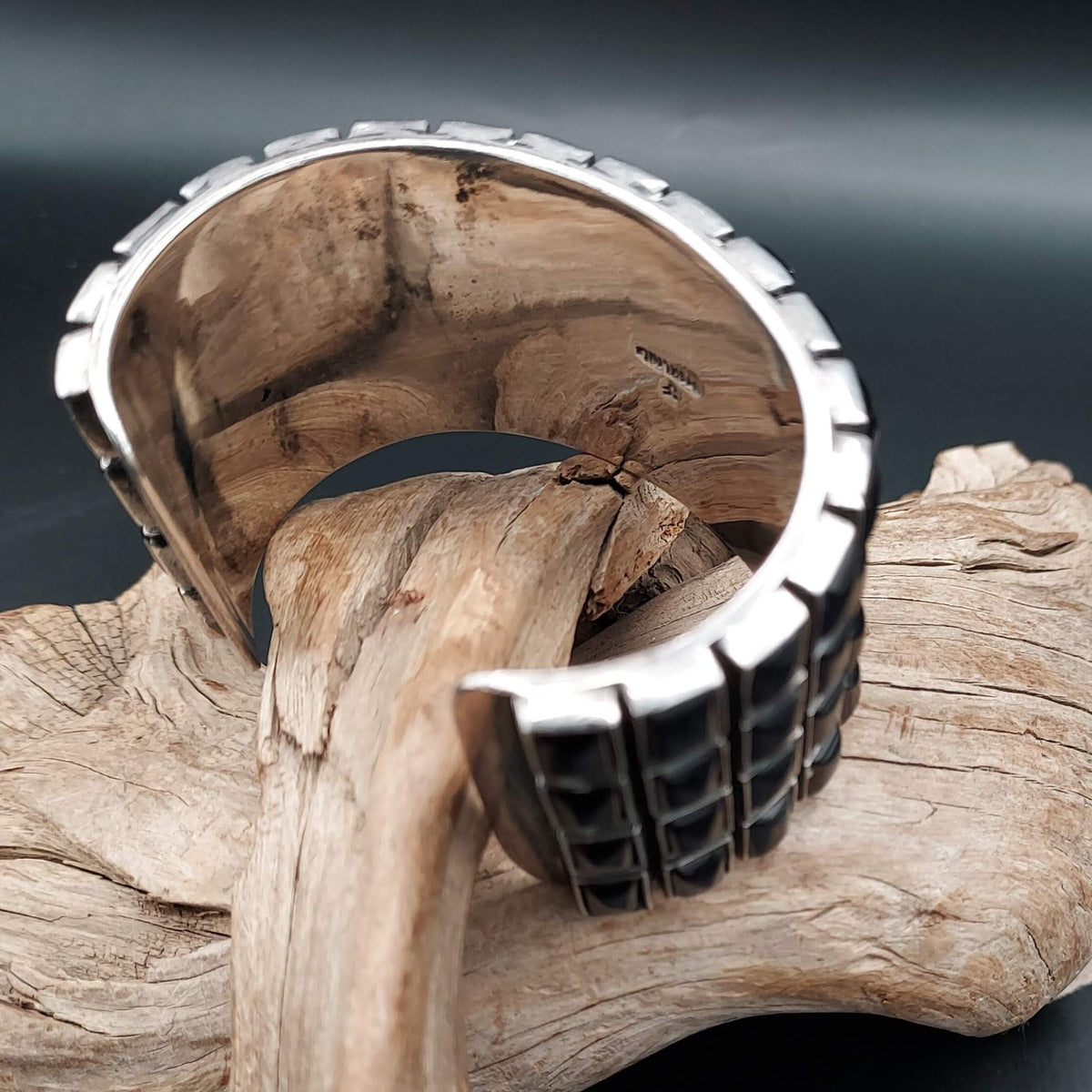 4-Row Black Onyx Statement Cuff – Sterling Silver - CFJ5