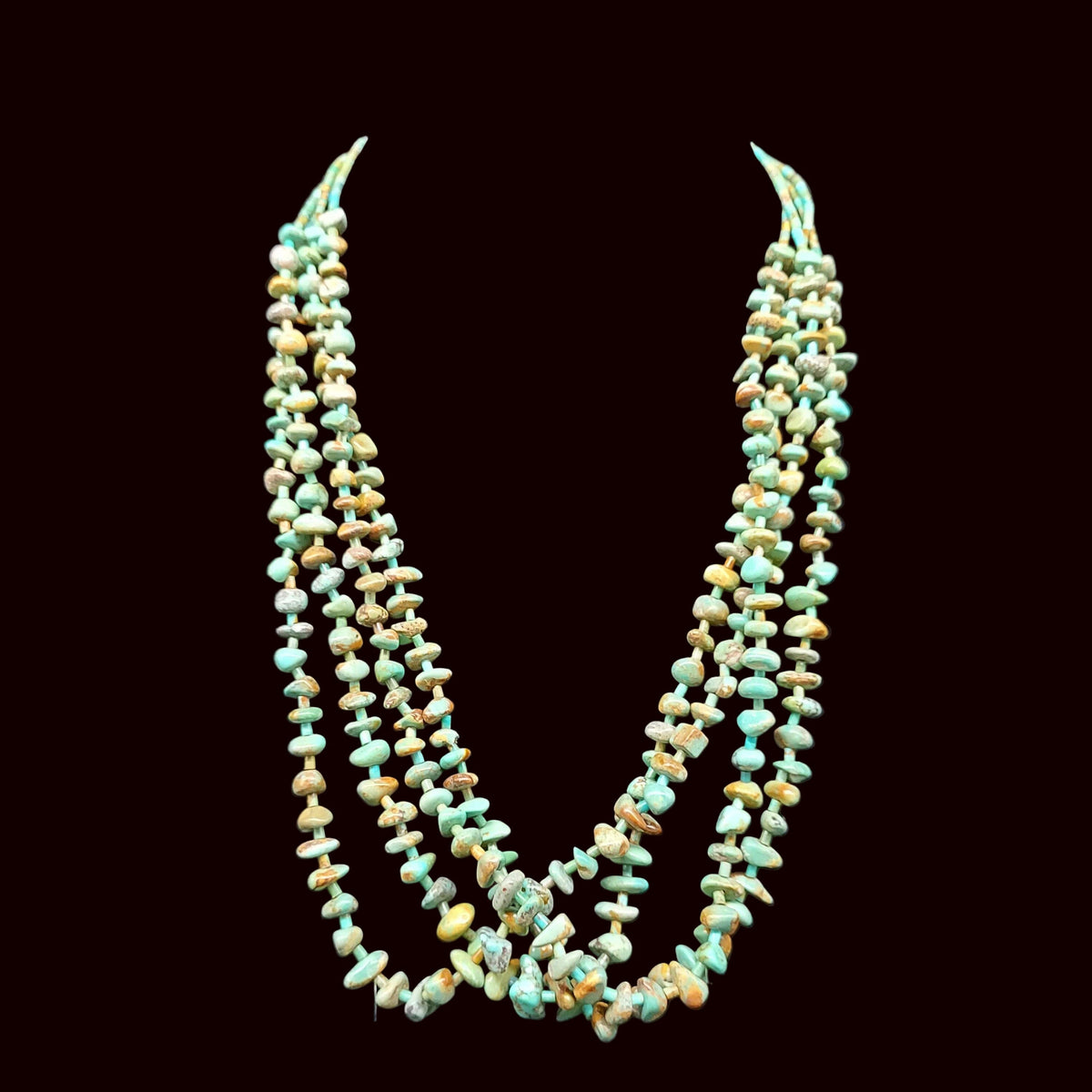 4-Strand Turquoise Nugget Necklace - NYP9