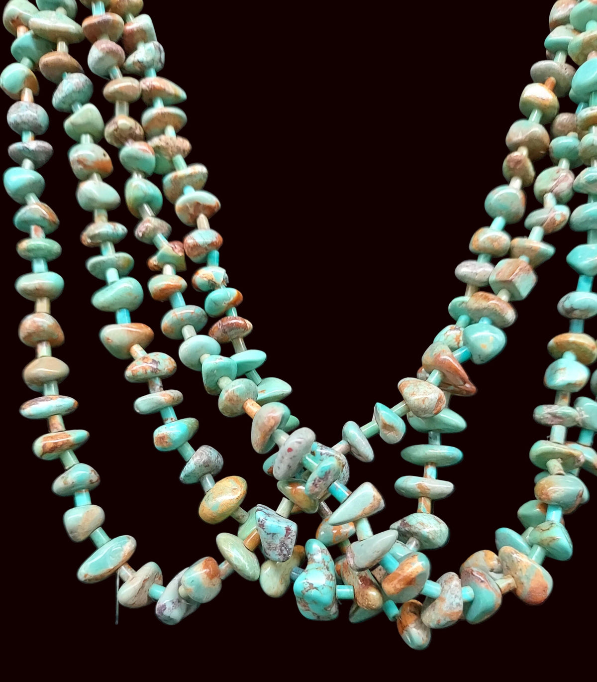 4-Strand Turquoise Nugget Necklace - NYP9