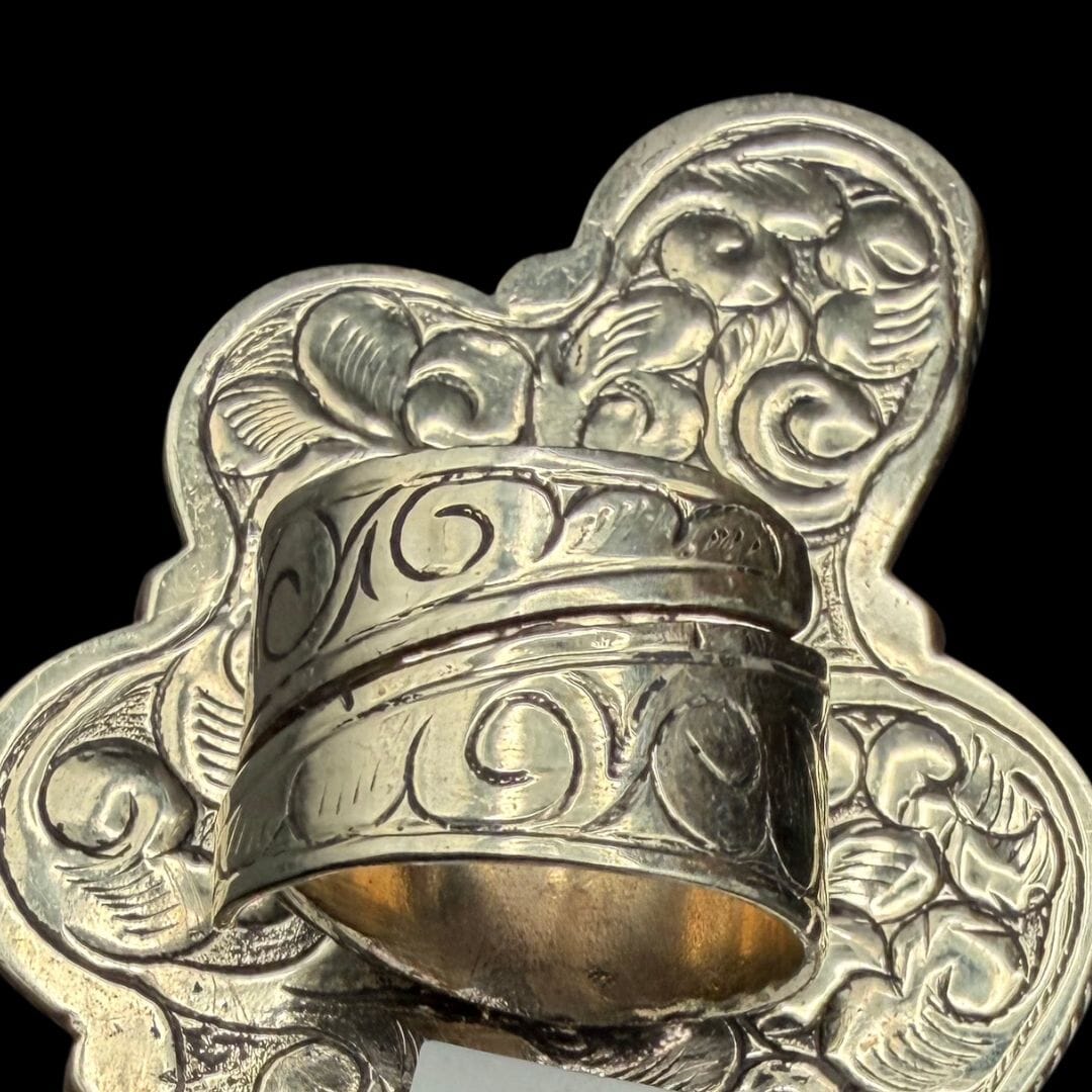 6-Stone German Silver Half Flower Ring - RBAR4