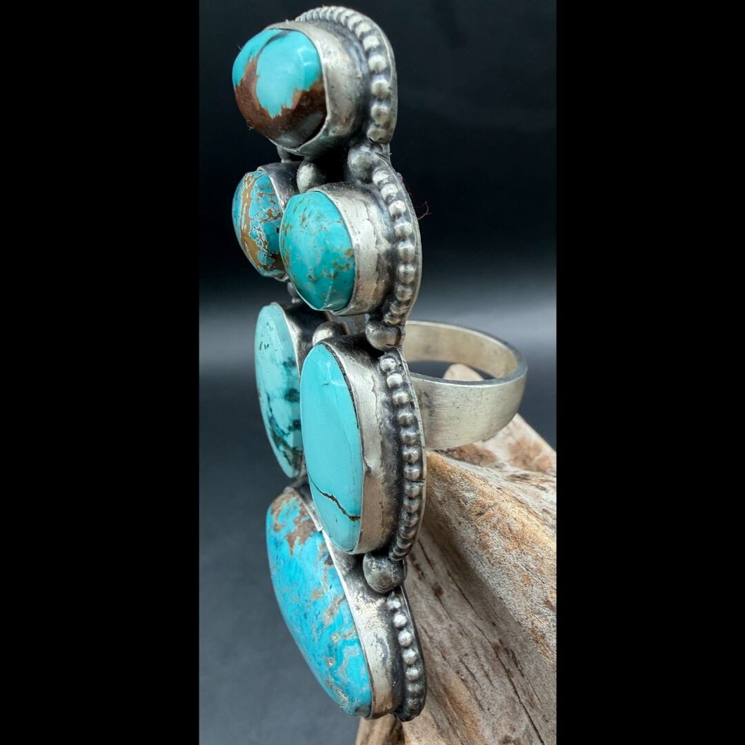 6-Stone Ring - Kingman Turquoise - RSL102