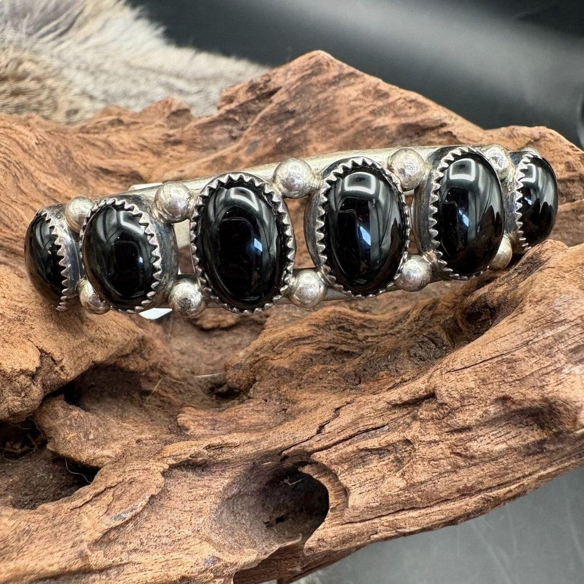 7-Stone Black Onyx Cuff - CMH315