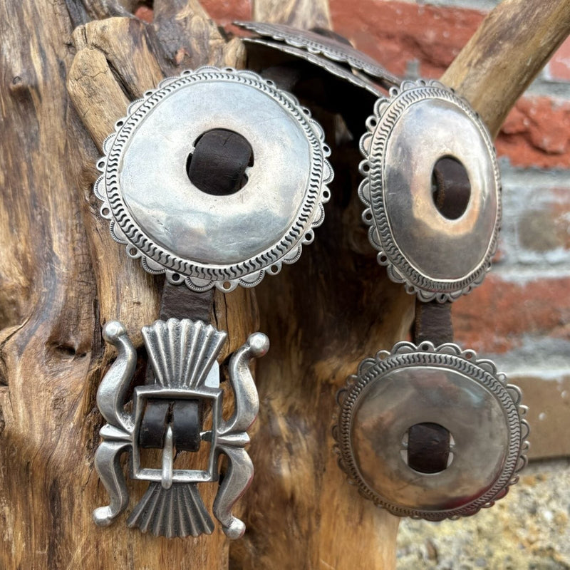 9 Concho Belt - Vintage Sterling - Old - BTMH21