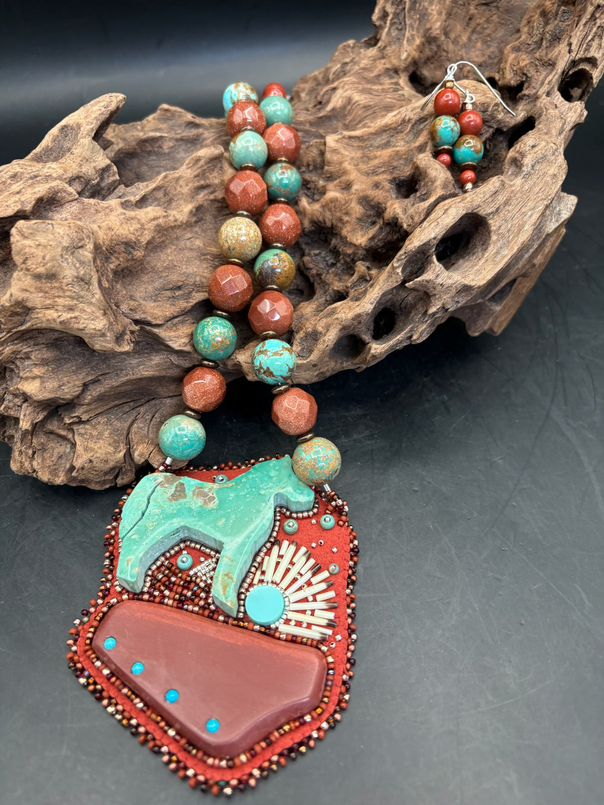 Canyon Sunset Necklace & Earring Set - NSZ246