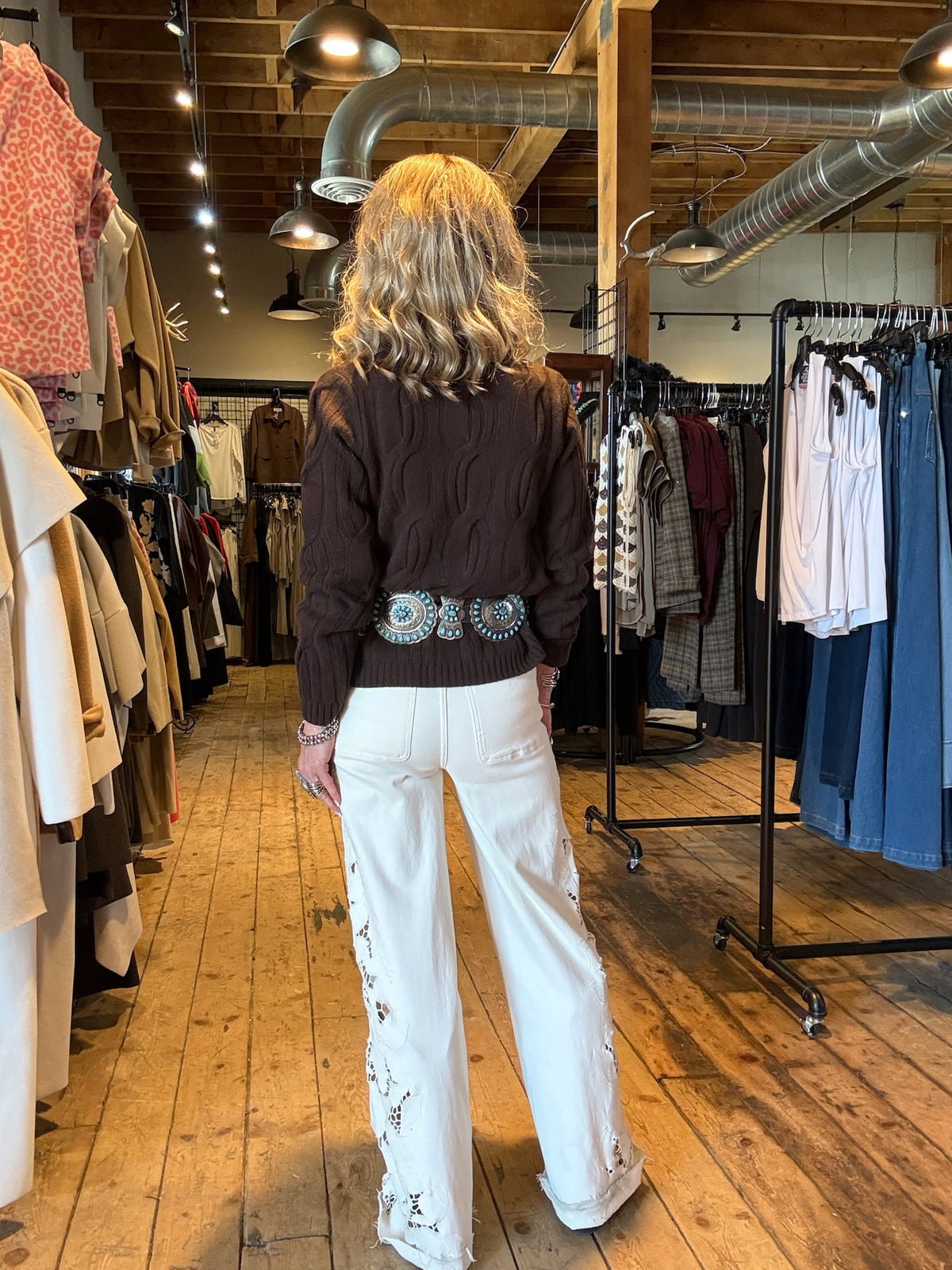 Chocolate Cashmere Cable Sweater - LFSC6C