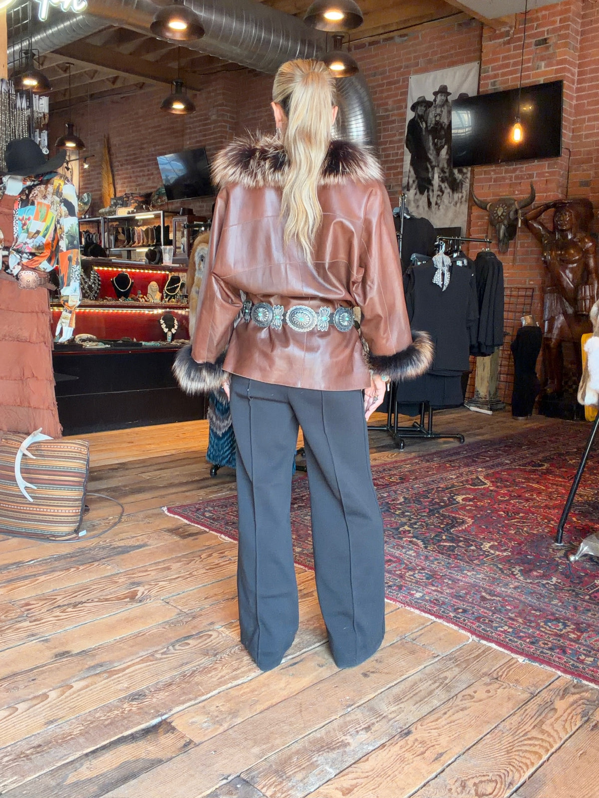 Marla Whiskey Leather/Rabbit Fur Jacket - MARLA