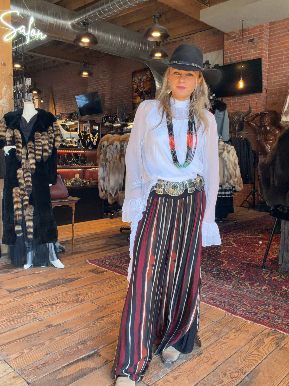 Black Vertical Stripe Palazzo Pant- 2184VS