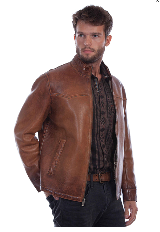 Cognac Leather Jacket - Scully - 1083