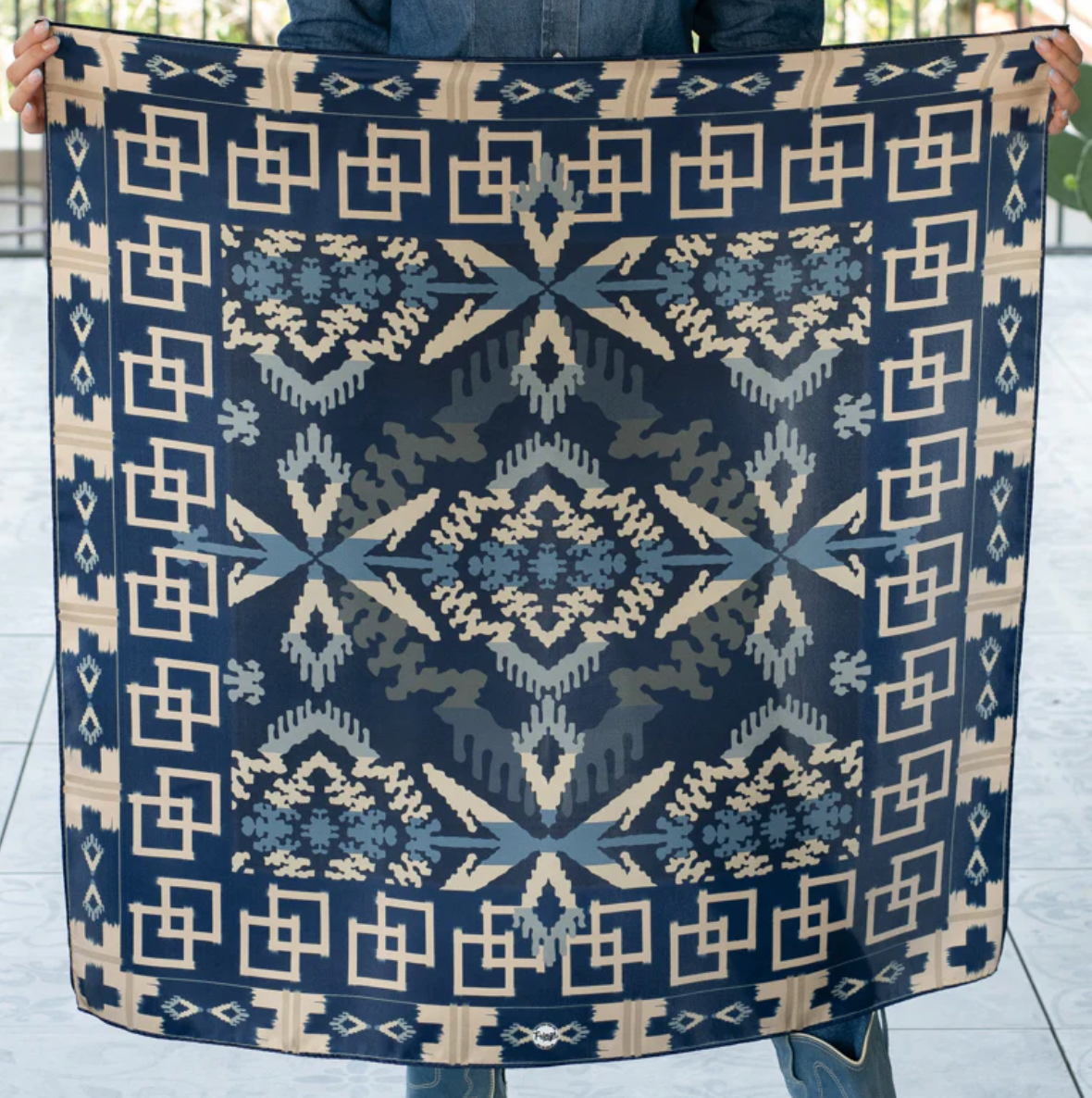 Wild Rag Scarf - Willow Navy - 35"x35"