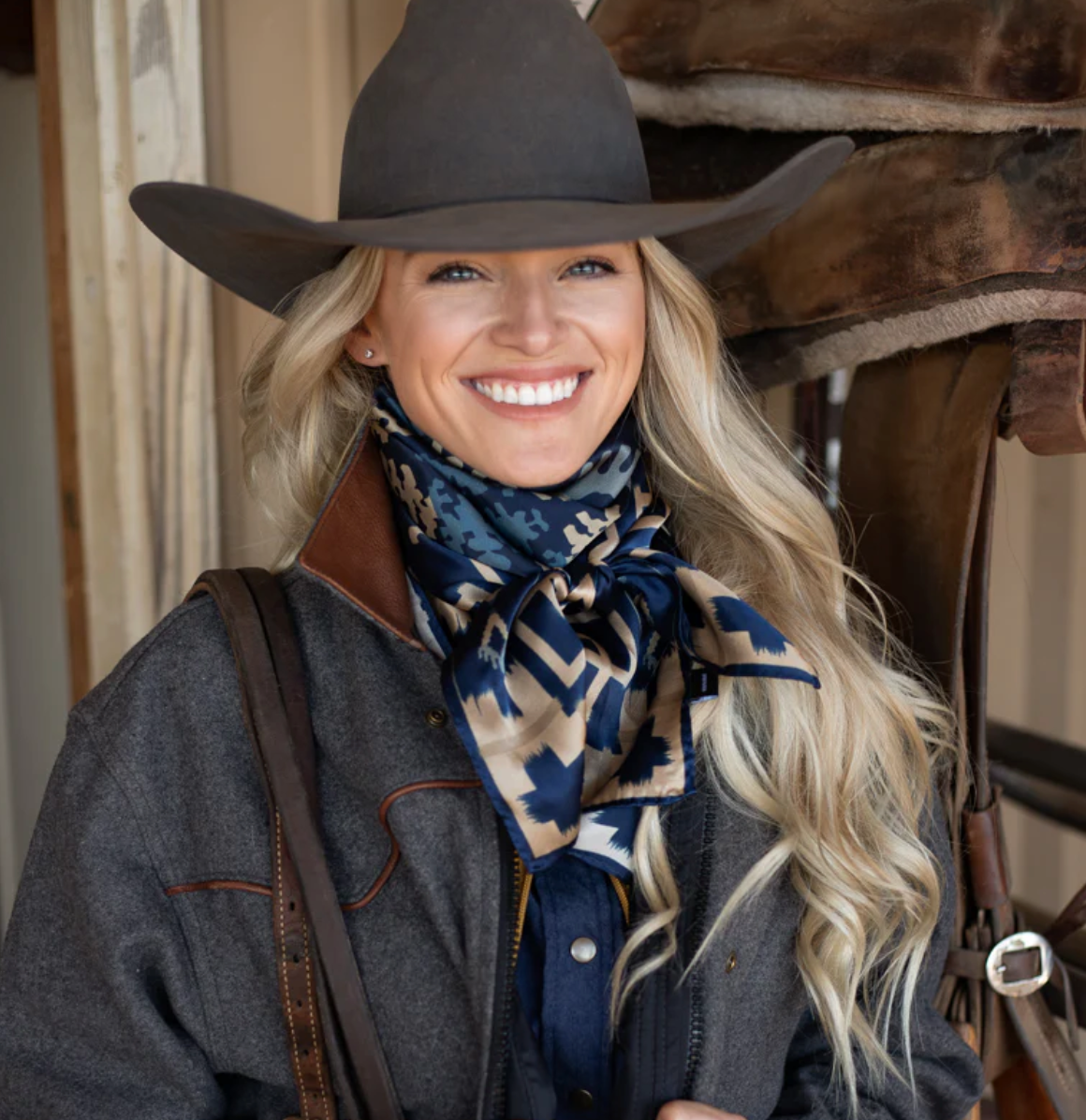 Wild Rag Scarf - Willow Navy - 35"x35"