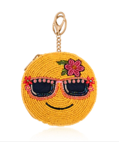 Cool Smiley Beaded Coin Purse - MFS002673