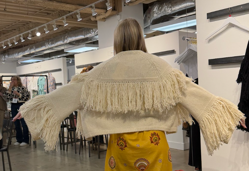 Ivory Carmen Fringed Cardigan Sweater - 294351