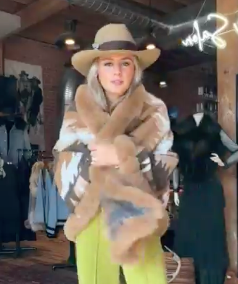 Faux Fur Aztec Wrap - F24063-OS