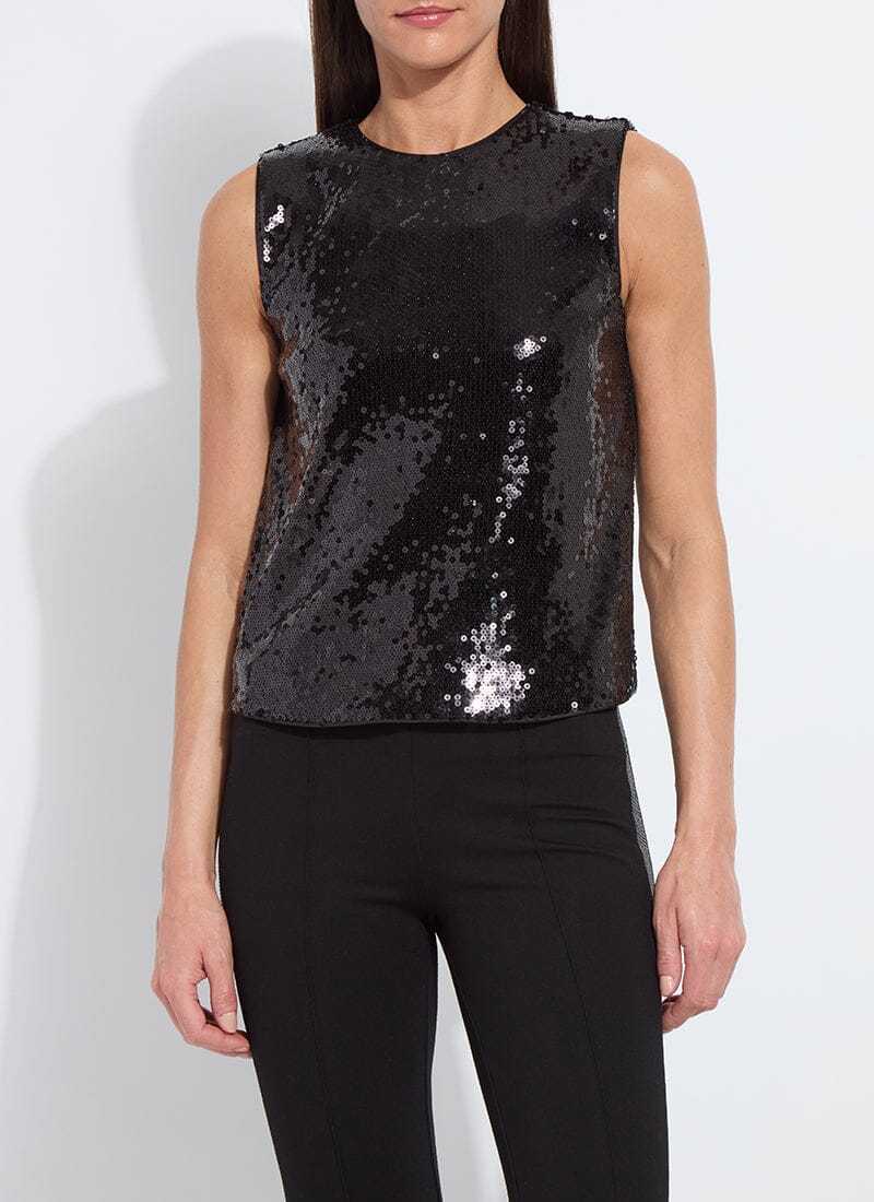 Adaline Black Sequin Shell - Lysse' - LY3788