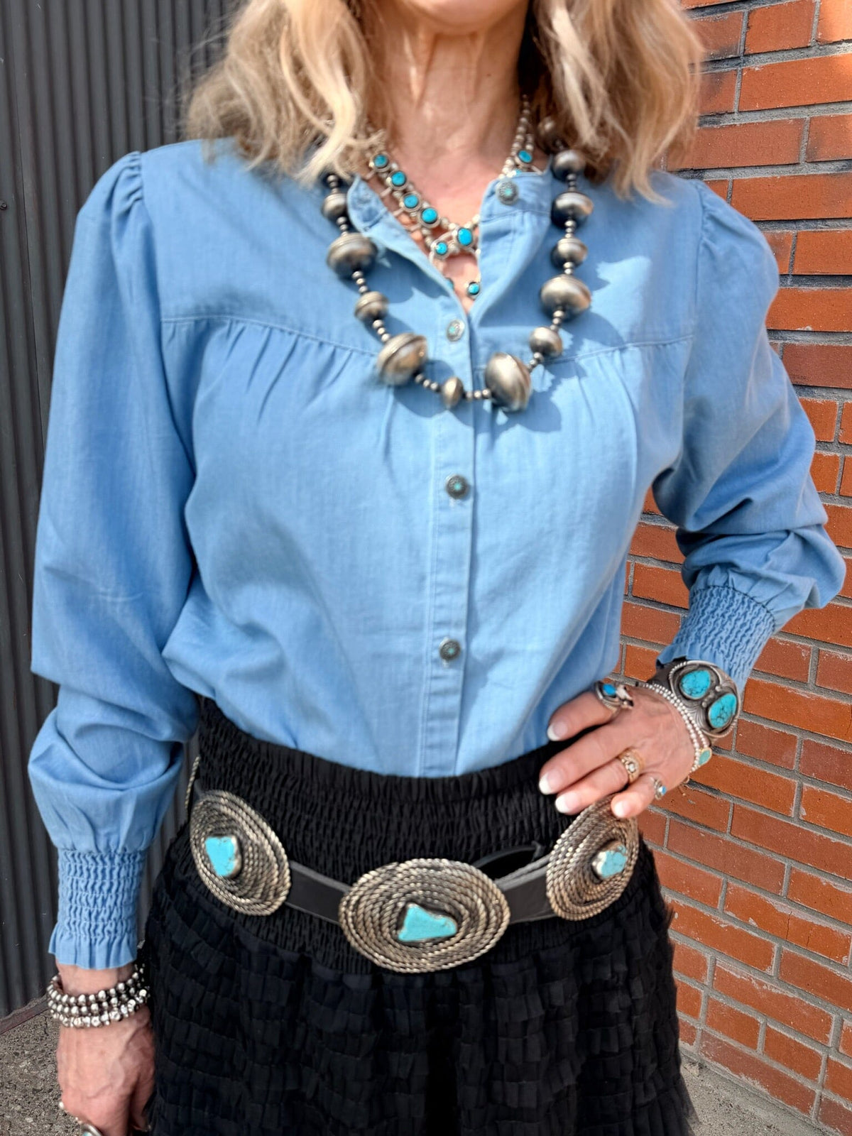 Afton Denim Tencel Shirt - Tasha Polizzi - 411110