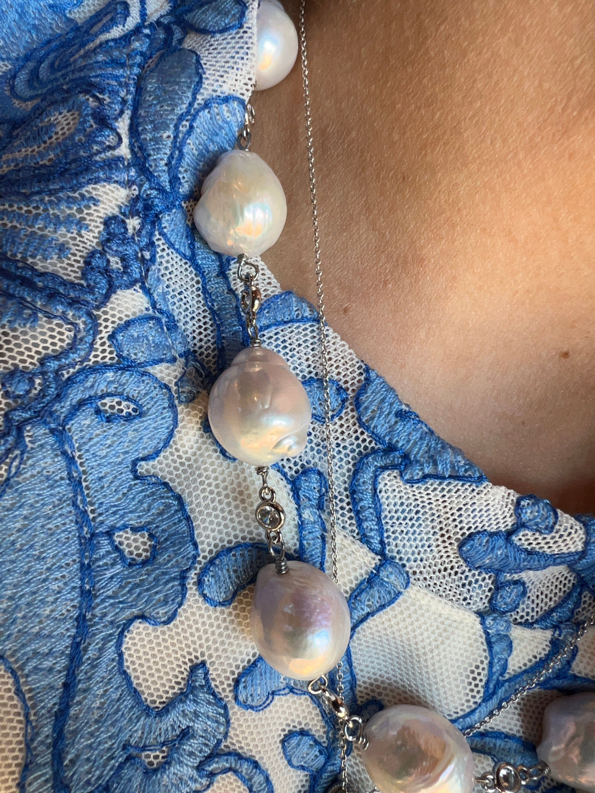 Alexandra Silver/Pearl 18" Necklace - GP150-01S