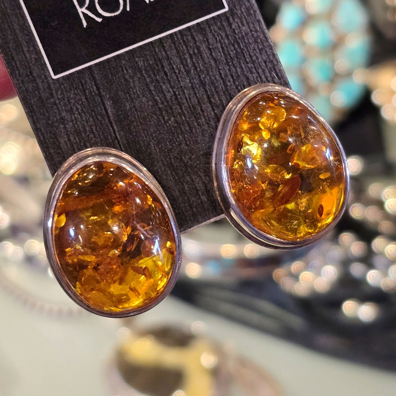 Amber/Sterling Earrings - EPA2