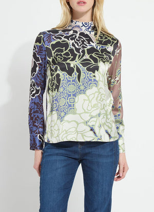 Antique Garden Mock Neck Blouse - LY3961
