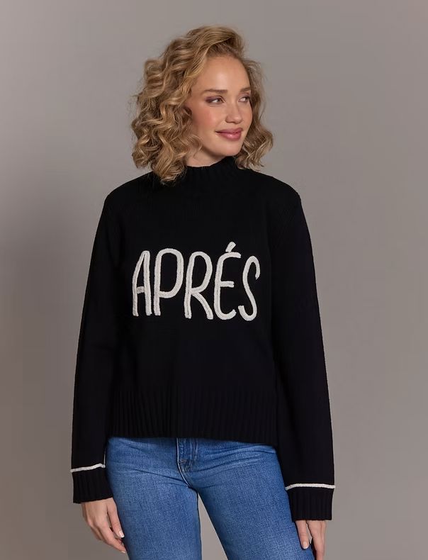 Apres Black Mock Sweater - LM2136B