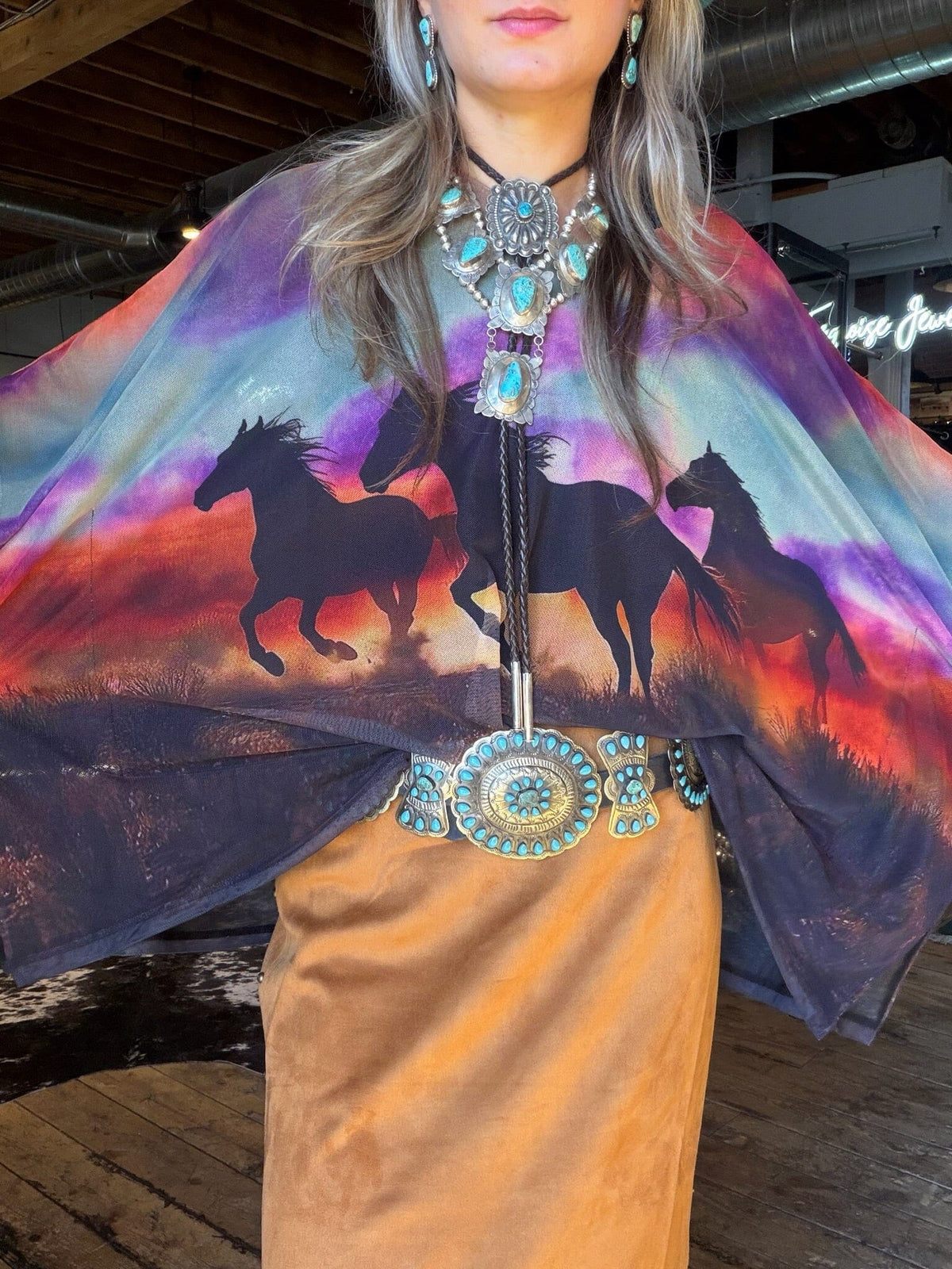Autumn Stampede Poncho- 4887HP