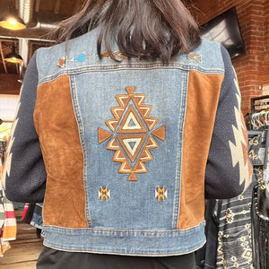 Aztec Embroidered Denim Jacket - Scully - JKSY6