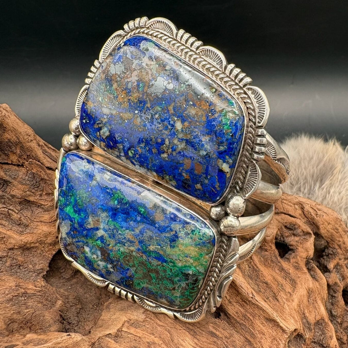 Azurite/Malachite 2-Stone Cuff - CMH359