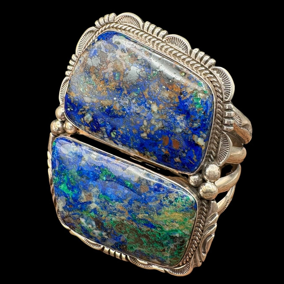 Azurite/Malachite 2-Stone Cuff - CMH359
