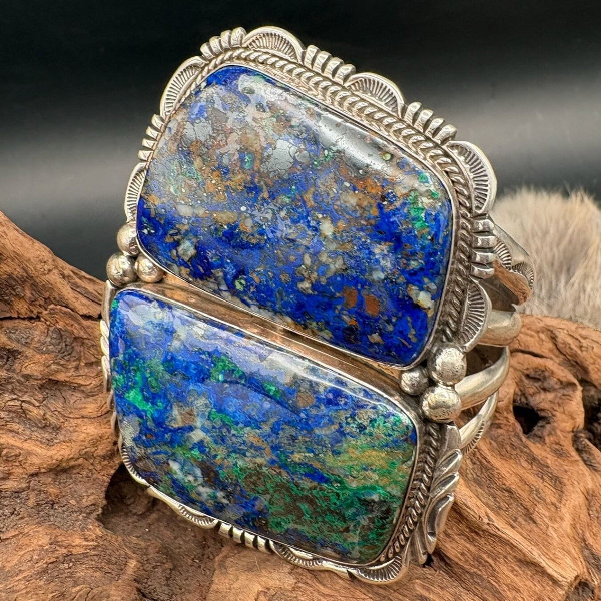 Azurite/Malachite 2-Stone Cuff - CMH359